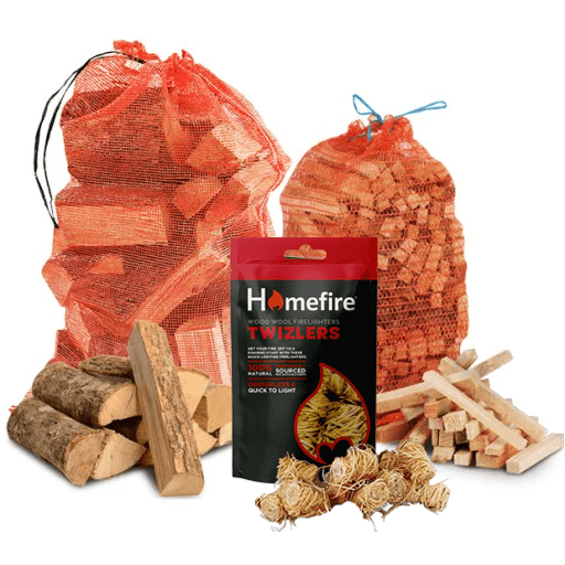 Premium Kiln Dried Firewood Pack 15KG + Extras