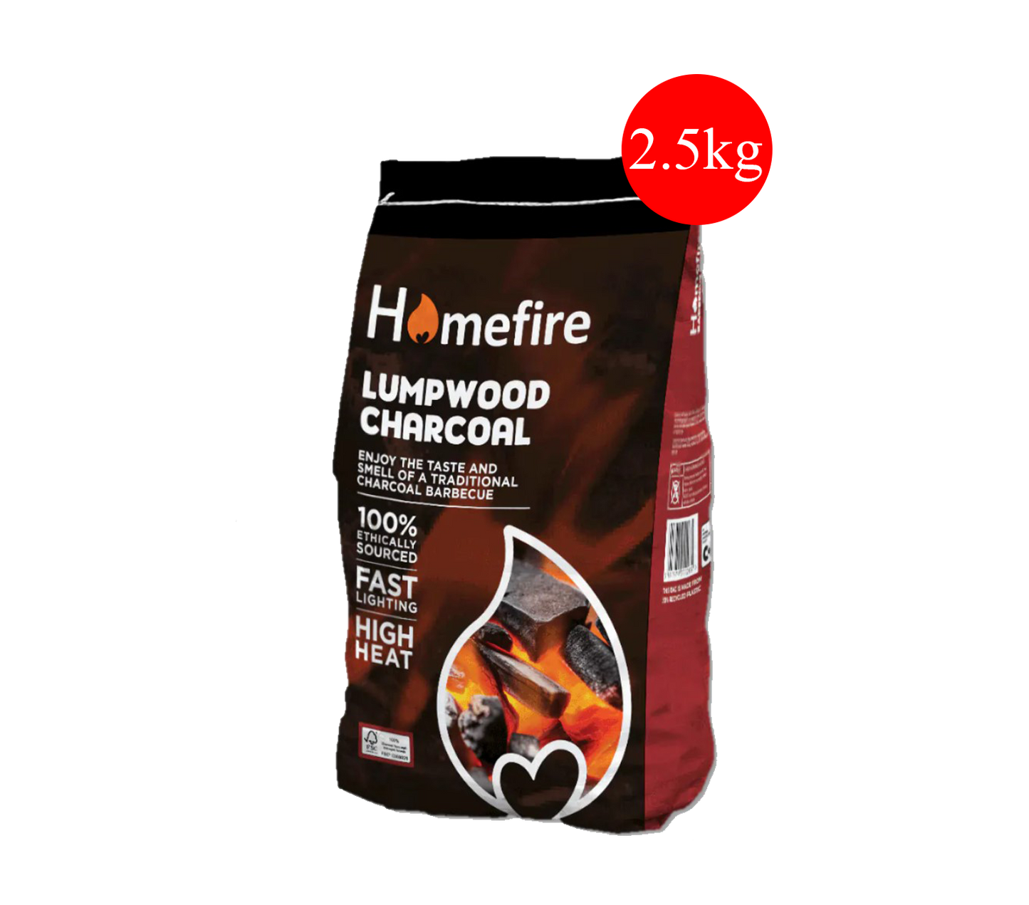 Homefire Lumpwood Charcoal 2.5kg – Fast-Lighting, High-Heat BBQ Fuel