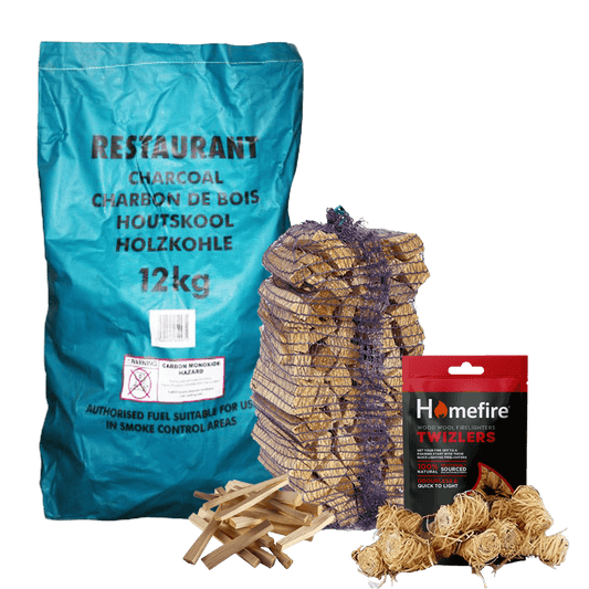 Charcoal Starter Pack with Premium 12kg Lumpwood