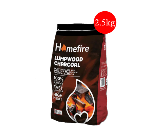 Homefire Lumpwood Charcoal 2.5kg – Fast-Lighting, High-Heat BBQ Fuel
